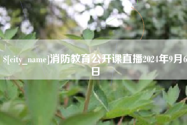 株洲消防教育公开课直播2024年9月6日