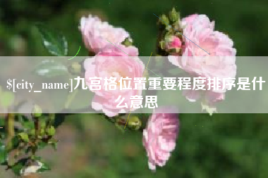 株洲九宫格位置重要程度排序是什么意思