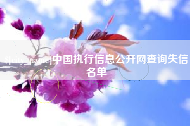 株洲中国执行信息公开网查询失信名单