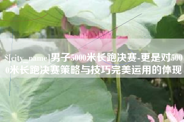 株洲男子5000米长跑决赛-更是对5000米长跑决赛策略与技巧完美运用的体现