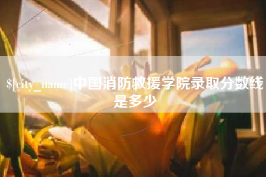 株洲中国消防救援学院录取分数线是多少