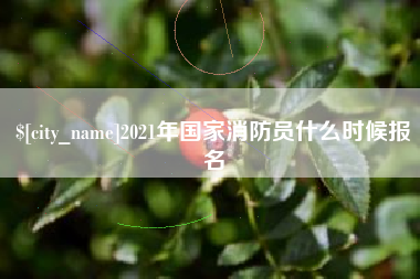 株洲2021年国家消防员什么时候报名