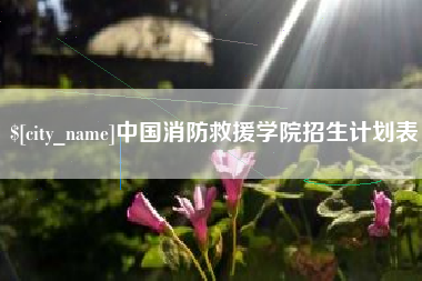 株洲中国消防救援学院招生计划表
