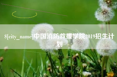 株洲中国消防救援学院2019招生计划